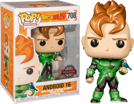 Dragon Ball Z POP! Animation Vinyl Figure Android 16 Metallic Limited 9 cm