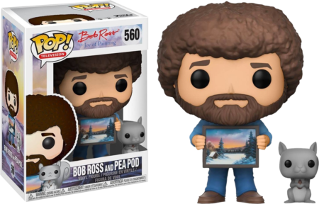 The Joy of Painting POP! Television Vinyl Figure Bob Ross with Pea Pod the Squirrel Limited 9 cm