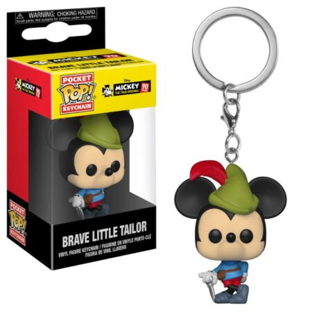Mickey Mouse 90th Anniversary Pocket POP! Vinyl Keychain Brave Little Tailor Mickey 4 cm