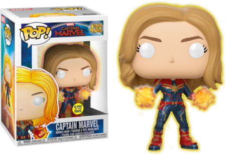 Captain Marvel POP! Marvel Bobble-Head Figures Captain Marvel Glow in the Dark Limited 9 cm