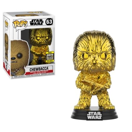 Star Wars POP! Vinyl Figure Chewbacca Gold Chrome Limited Edition (con bollino SW Galactic Convention 2019) 9 cm