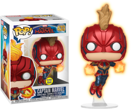 Captain Marvel POP! Marvel Bobble-Head Figures Flying Captain Marvel Glow in the Dark Limited 9 cm