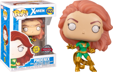 X-Men POP! Marvel Vinyl Bobble-Head Figure Dark Phoenix in Green Suit Glow in the Dark Limited 9 cm