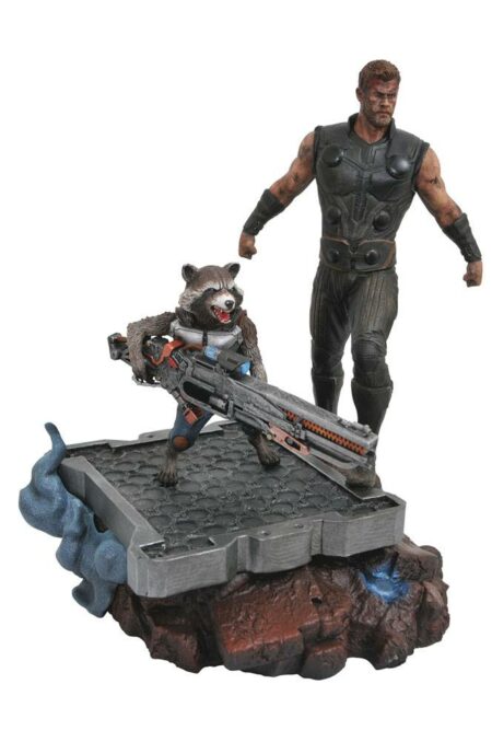 Avengers Infinity War Marvel Premier Collection Statue Thor & Rocket Raccoon 30 cm