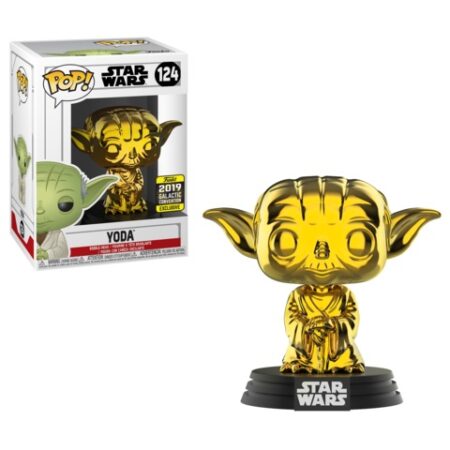 Star Wars POP! Vinyl Figure Yoda Gold Chrome Limited Edition (con bollino SW Galactic Convention 2019) 9 cm