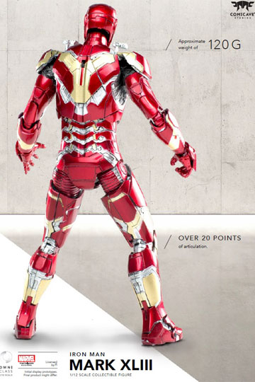 Avengers Age of Ultron Diecast Action Figure 1/12 Iron Man Mark 43 20 cm - immagine 3