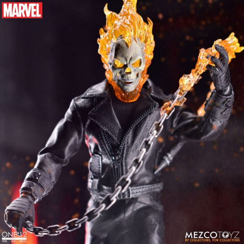 Ghost Rider Action Figure & Vehicle with Sound & Light Up 1/12 Ghost Rider & Hell Cycle - immagine 2
