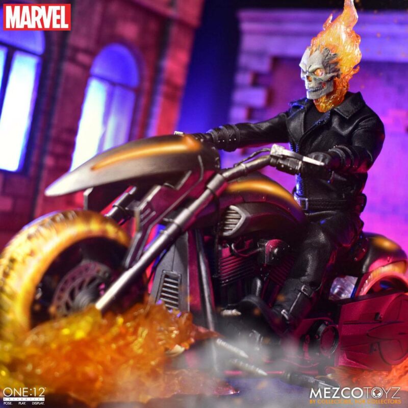 Ghost Rider Action Figure & Vehicle with Sound & Light Up 1/12 Ghost Rider & Hell Cycle - immagine 3