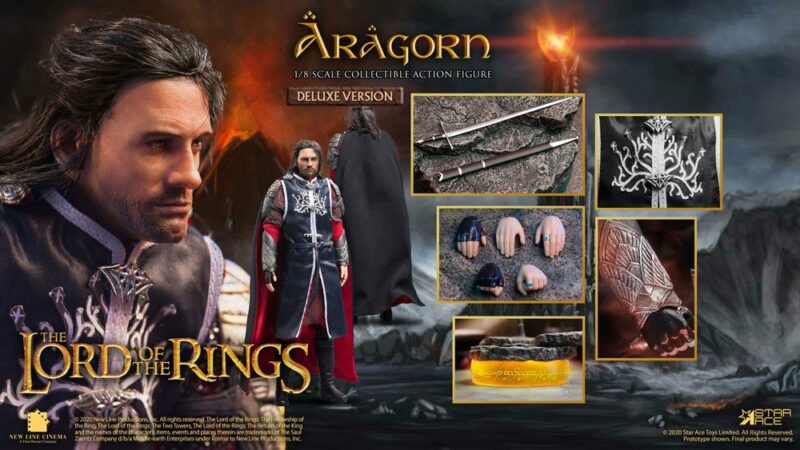 Lord of the Rings Real Master Series Action Figure 1/8 Aragon Deluxe Version 23 cm - immagine 3