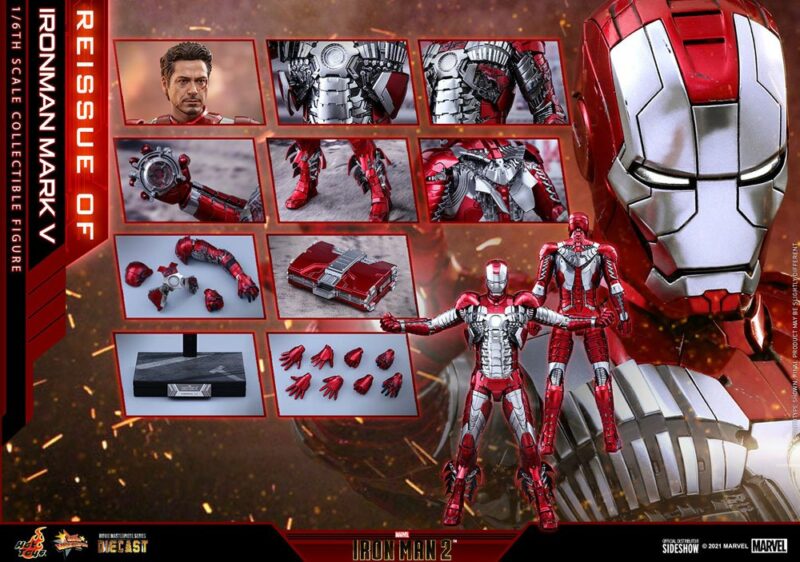 Iron Man 2 Movie Masterpiece Series Diecast Action Figure 1/6 Iron Man Mark V 32 cm - immagine 4