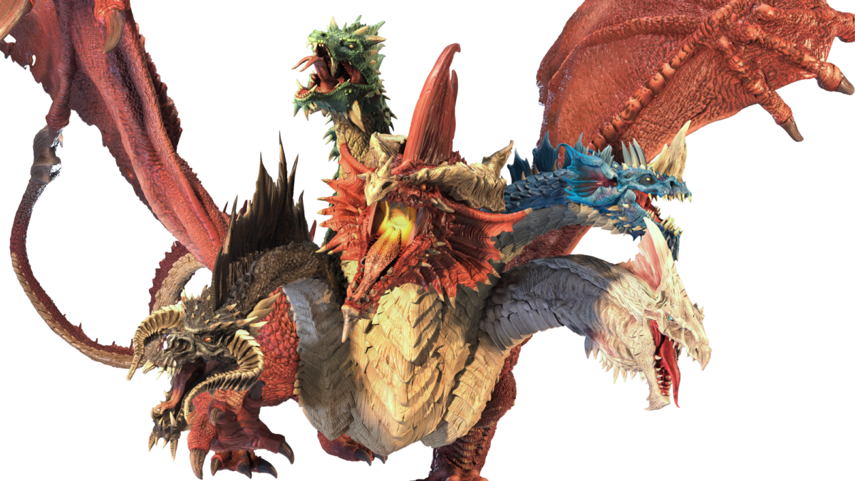 Dungeons & Dragons Icons of the Realms Premium Miniature pre-painted Gargantuan Tiamat 37 cm - immagine 3