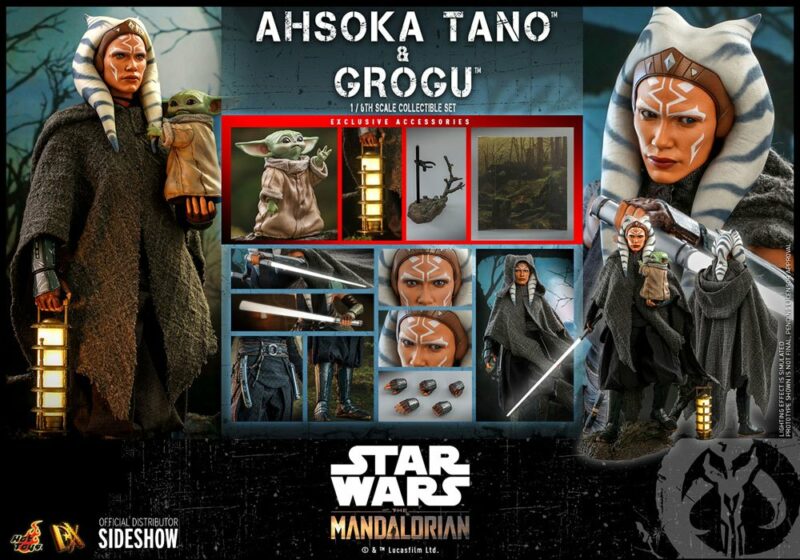 Star Wars The Mandalorian Action Figure 2-Pack 1/6 Ahsoka Tano & Grogu 29 cm - immagine 6