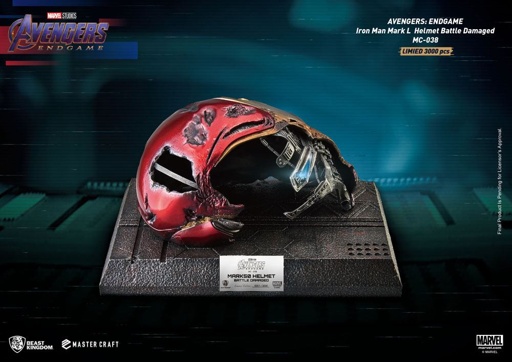 Avengers Endgame Master Craft Statue Iron Man Mark50 Helmet Battle Damaged 22 cm - immagine 6
