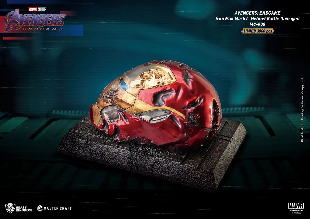Avengers Endgame Master Craft Statue Iron Man Mark50 Helmet Battle Damaged 22 cm - immagine 5