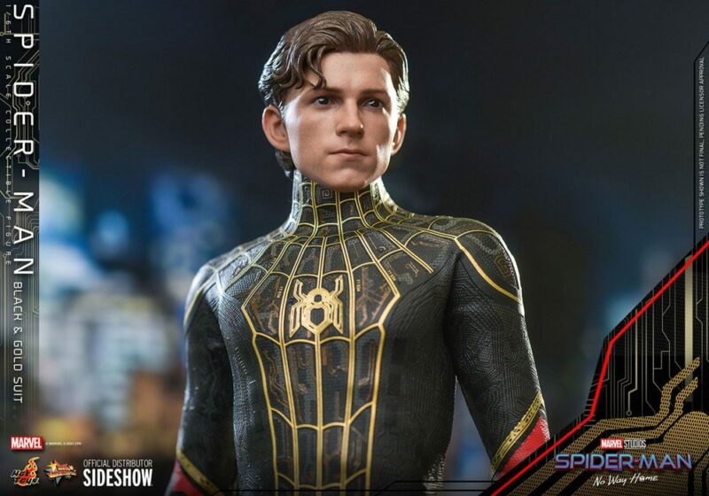 Spider-Man: No Way Home Movie Masterpiece Action Figure 1/6 Spider-Man (Black & Gold Suit) 30 cm - immagine 5