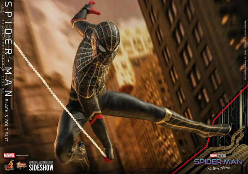 Spider-Man: No Way Home Movie Masterpiece Action Figure 1/6 Spider-Man (Black & Gold Suit) 30 cm - immagine 4