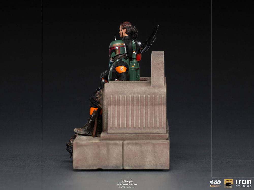Star Wars The Mandalorian Deluxe Art Scale Statue 1/10 Boba Fett & Fennec on Throne 23 cm - immagine 5
