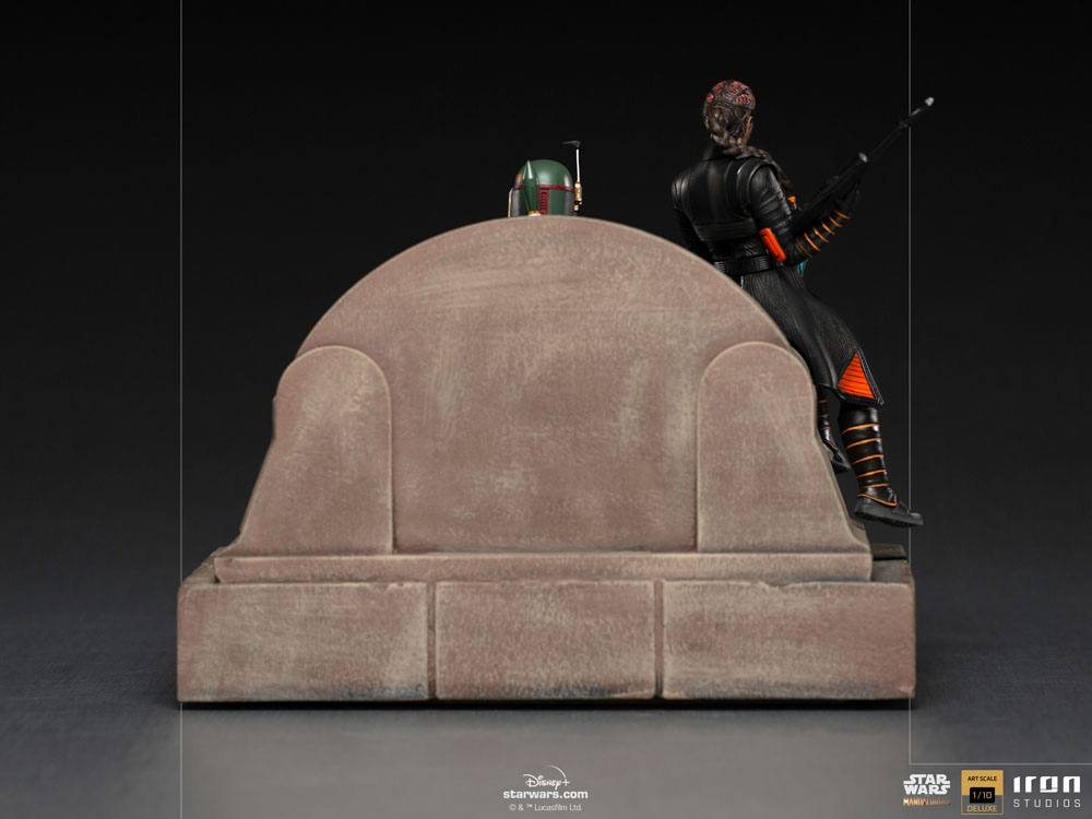 Star Wars The Mandalorian Deluxe Art Scale Statue 1/10 Boba Fett & Fennec on Throne 23 cm - immagine 4