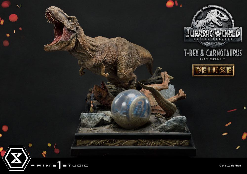 Jurassic World: Fallen Kingdom Statue 1/15 T-Rex & Carnotaurus Deluxe Version 90 cm - immagine 4
