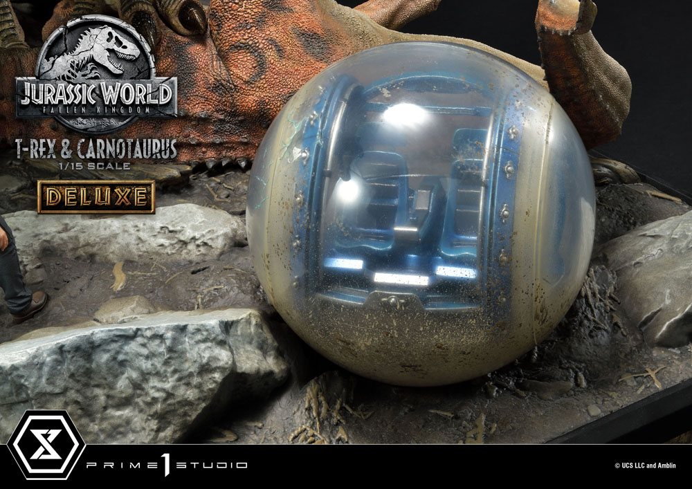 Jurassic World: Fallen Kingdom Statue 1/15 T-Rex & Carnotaurus Deluxe Version 90 cm - immagine 5