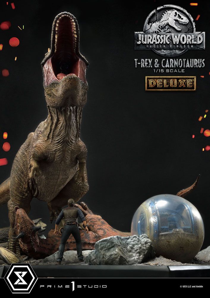 Jurassic World: Fallen Kingdom Statue 1/15 T-Rex & Carnotaurus Deluxe Version 90 cm - immagine 7