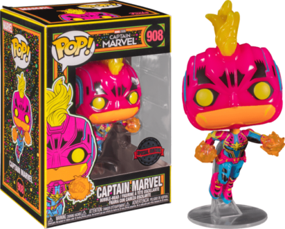 Marvel: Blacklight Pop! Vinyl Figure Captain Marvel Blacklight Limited 9 cm