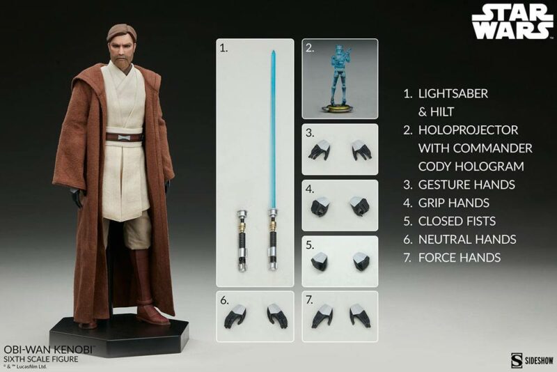Star Wars The Clone Wars Action Figure 1/6 Obi-Wan Kenobi 30 cm - immagine 4