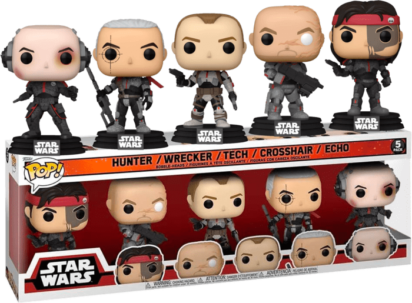Star Wars: The Bad Batch POP! 5-pack Vinyl Figures Hunter, Wrecker, Tech, Crosshair & Echo Limited