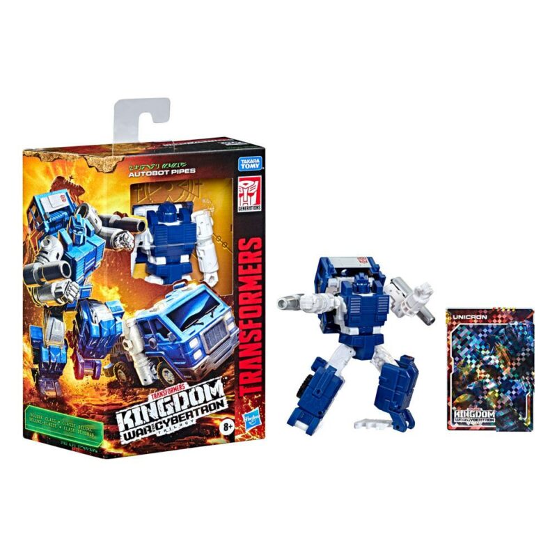 Transformers Generations War for Cybertron: Kingdom Deluxe Class 2021 W6 Action Figure Autobot Pipes 14 cm