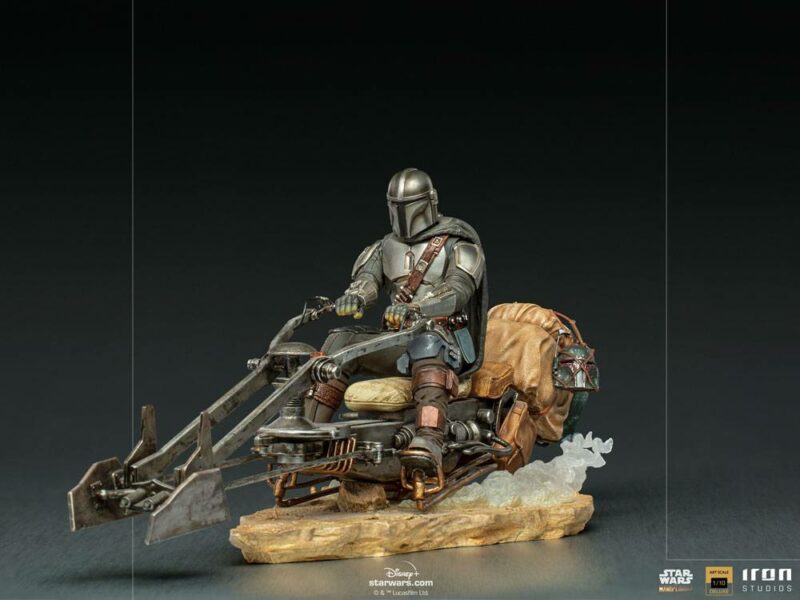 Star Wars The Mandalorian Deluxe Art Scale Statue 1/10 Mandalorian on Speederbike 18 cm - immagine 3