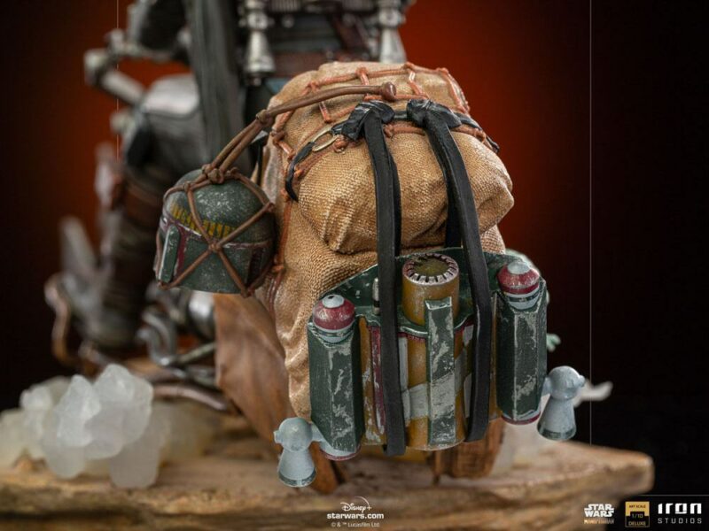Star Wars The Mandalorian Deluxe Art Scale Statue 1/10 Mandalorian on Speederbike 18 cm - immagine 6