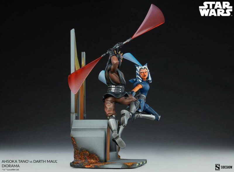Star Wars: The Clone Wars Diorama Ahsoka Tano vs Darth Maul 51 cm - immagine 2