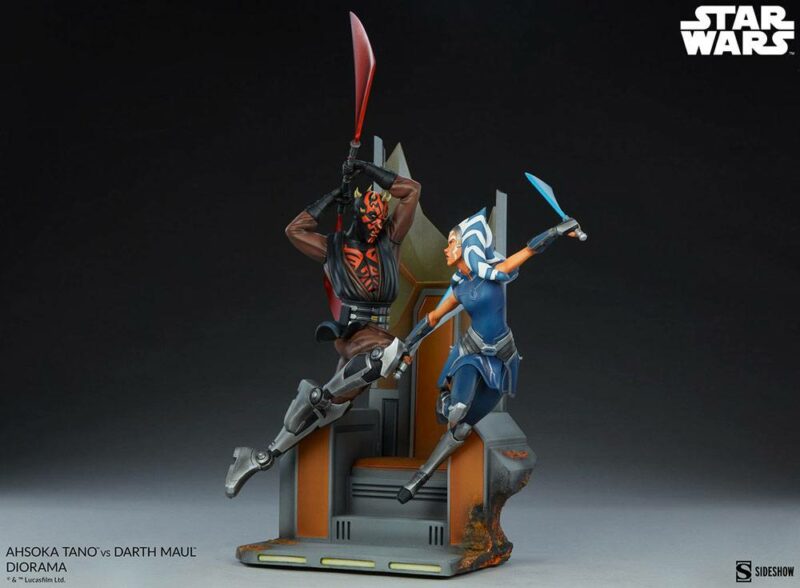 Star Wars: The Clone Wars Diorama Ahsoka Tano vs Darth Maul 51 cm - immagine 4