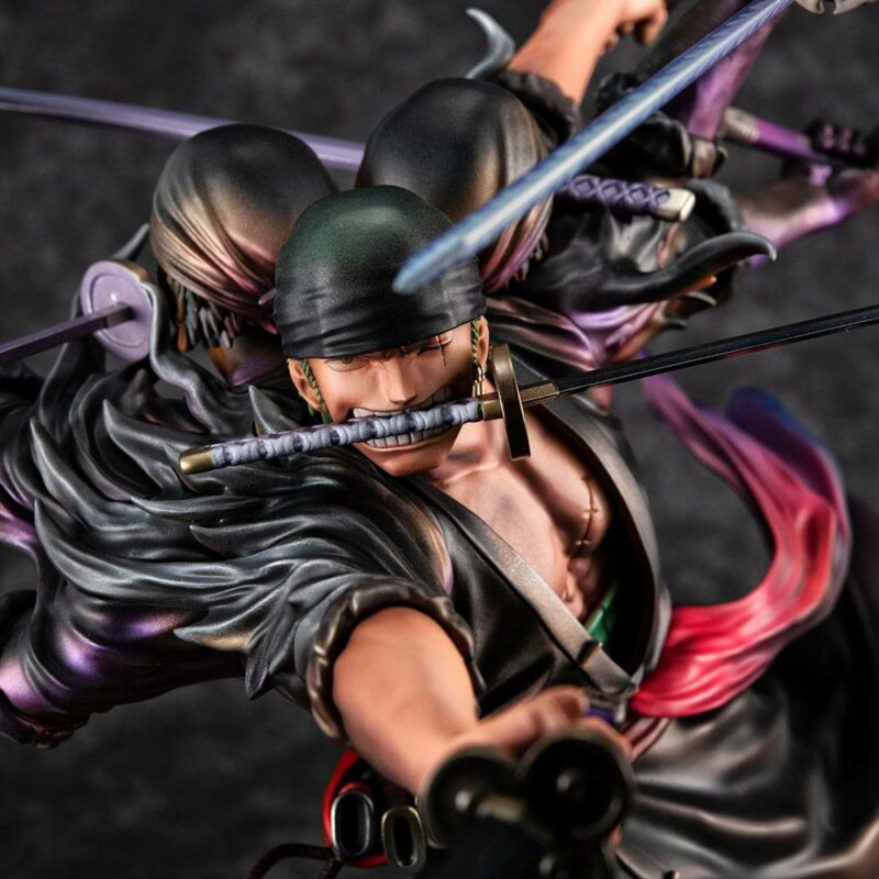 One Piece Excellent Model P.O.P PVC Statue SA-Maximum Roronoa Zoro Ver. Demon Spirit Kyuutouryuu Asura 17 cm - immagine 5