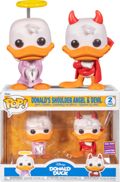 Disney POP! Vinyl Figure Donald Duck's Shoulder Angel & Devil (2022 Wondrous Convention Exclusive) 9 cm