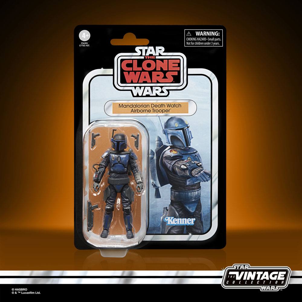 Star Wars: The Clone Wars Vintage Collection Action Figure 2023 Mandalorian Death Watch Airborne Trooper 10 cm