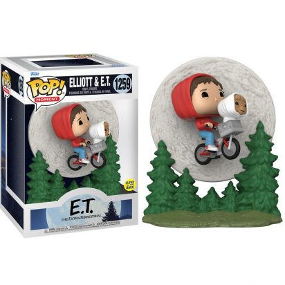 E.T. the Extra-Terrestrial POP! Moment Vinyl Figure Elliot and ET Flying (GITD) 9 cm