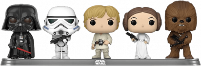Star Wars POP! Vinyl Figure 5-pack Darth Vader, Stormtrooper, Chewbacca, Princess Leia & Luke Skywalker Limited 9 cm (2022 Galactic Convention Exclusive)