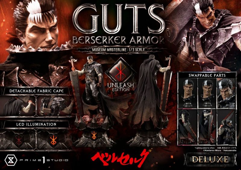 Berserk Museum Masterline Statue 1/3 Guts Berserker Armor Unleash Edition Deluxe Bonus Version 121 cm - immagine 5