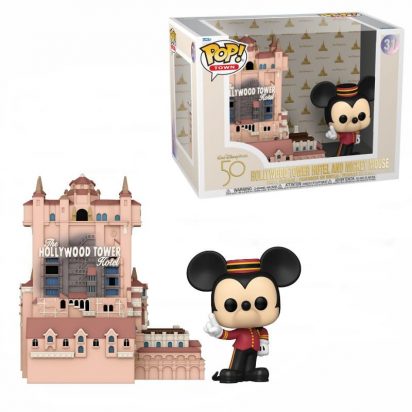 Walt Disney Word 50th Anniversary POP! Town Vinyl Figure Hollywood Tower Hotel and Mickey Mouse 9 cm