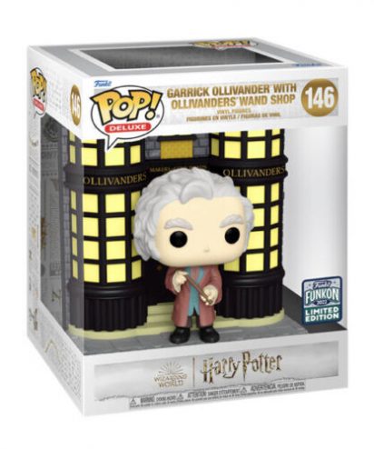 Garrick Ollivander with Ollivanders Wand Shop Diagon Alley Diorama Deluxe Pop! Vinyl Figure (2022 Funkon Convention Exclusive)