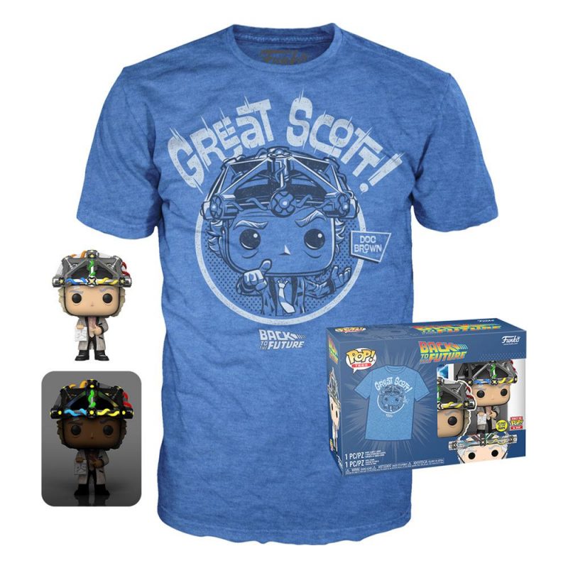 Back to the Future POP! & Tee Box Doc with Helmet