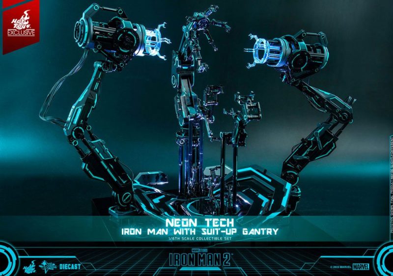 Iron Man 2 Action Figure 1/6 Neon Tech Iron Man with Suit-Up Gantry 32 cm - immagine 5