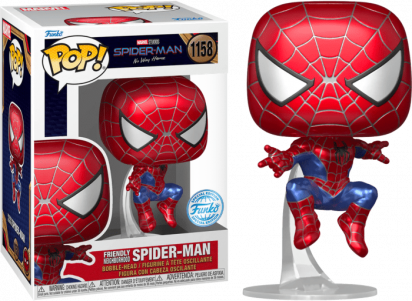 Spider-Man: No Way Home POP! Marvel Vinyl Figure Friendly Neighborhood Spider-Man Metallic Limited 9 cm