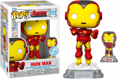Avengers: Beyond Earth's Mightiest POP! Vinyl Figure 60th Anniversary Iron Man with Enamel Pin 9 cm Limited