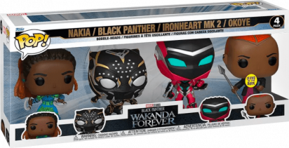 Black Panther 2: Wakanda Forever POP! 4-pack Vinyl Figure Nakia, Black Panther, Ironheart MK 2 & Okoye 9 cm Limited