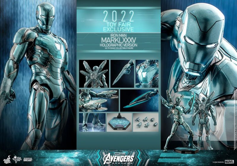 Avengers: Endgame Diecast Action Figure 1/6 Iron Man Mark LXXXV (Holographic Version) 2022 Toy Fair Exclusive 33 cm - immagine 6