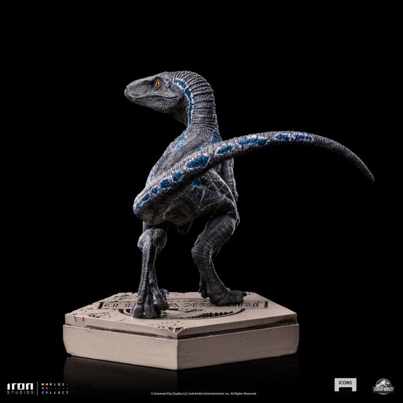 Jurassic World Icons Statue Velociraptor B Blue 7 cm