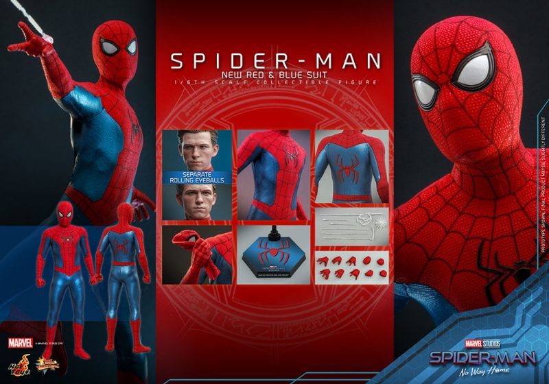 Spider-Man: No Way Home Movie Masterpiece Action Figure 1/6 Spider-Man (New Red and Blue Suit) 28 cm - immagine 6