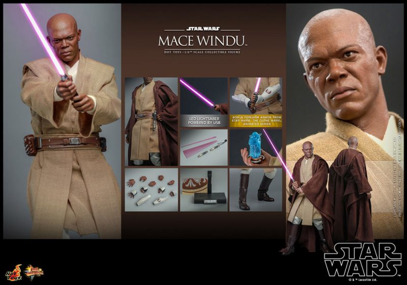 Star Wars: Episode II Action Figure 1/6 Mace Windu 32 cm - immagine 7